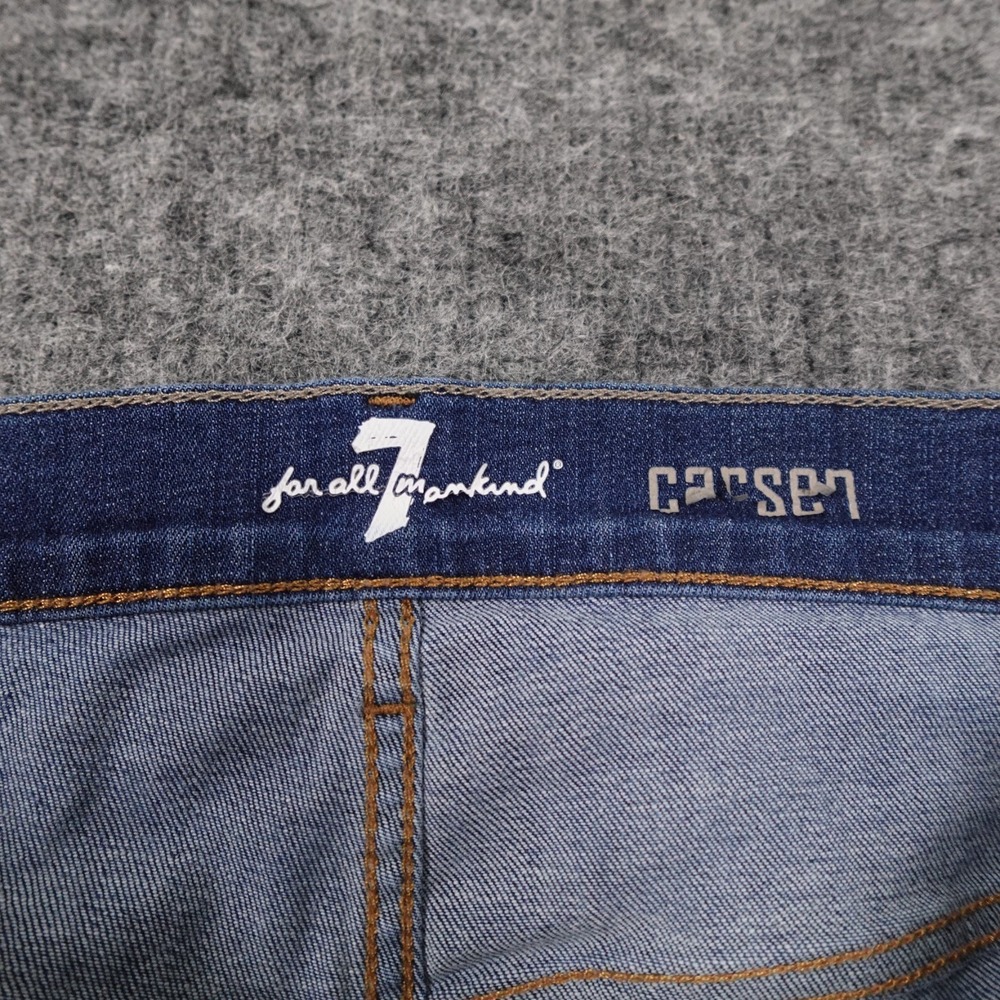 7 For All Mankind Carson Jeans Mens 33 Blue Denim Straight Leg Stretch - Picture 5 of 13